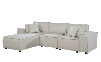 Harvey sofa with reversible chaise, beige fabric stationary sofa by Unique Piece Furniture on Tampa Home & Garden Store