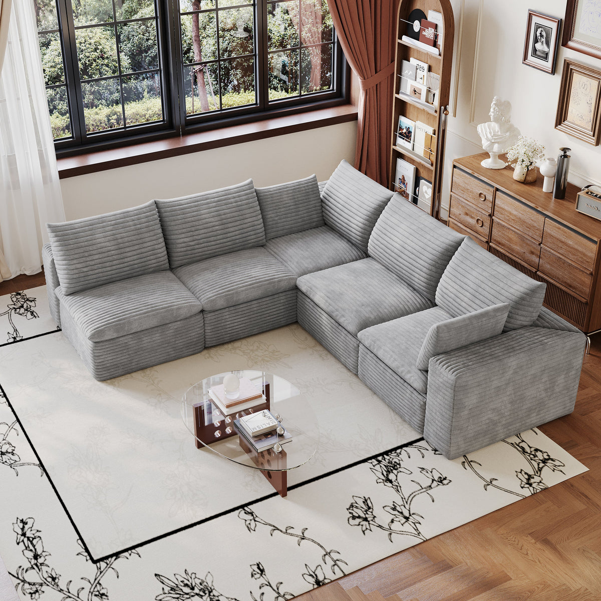 Modular Cloud Sofa and Corduroy Plush Seating