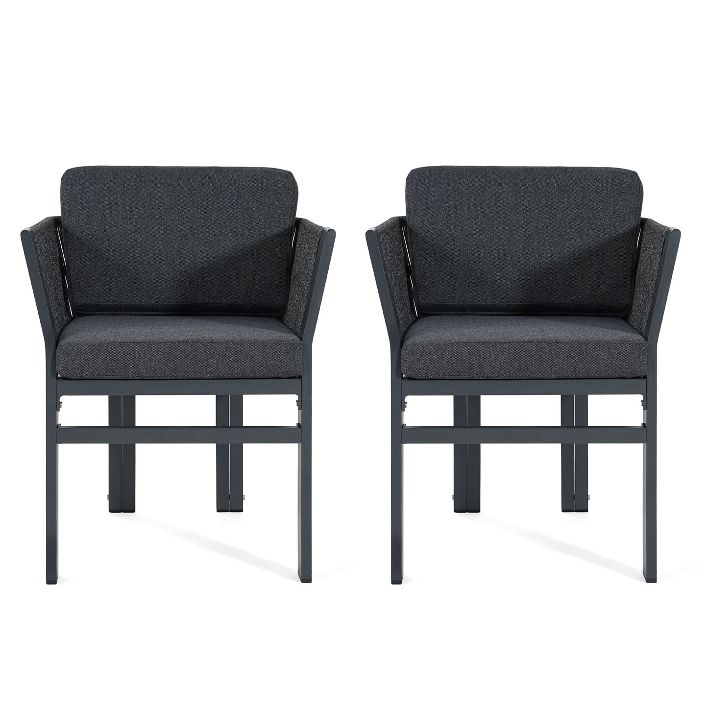 Durable Aluminum Outdoor Dining Chairs Set of Two