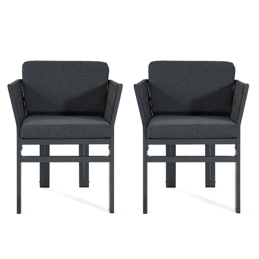 Durable Aluminum Outdoor Dining Chairs Set of Two