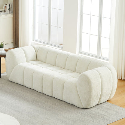 Modern Piano Key Backrest Sofa With Upholstery
