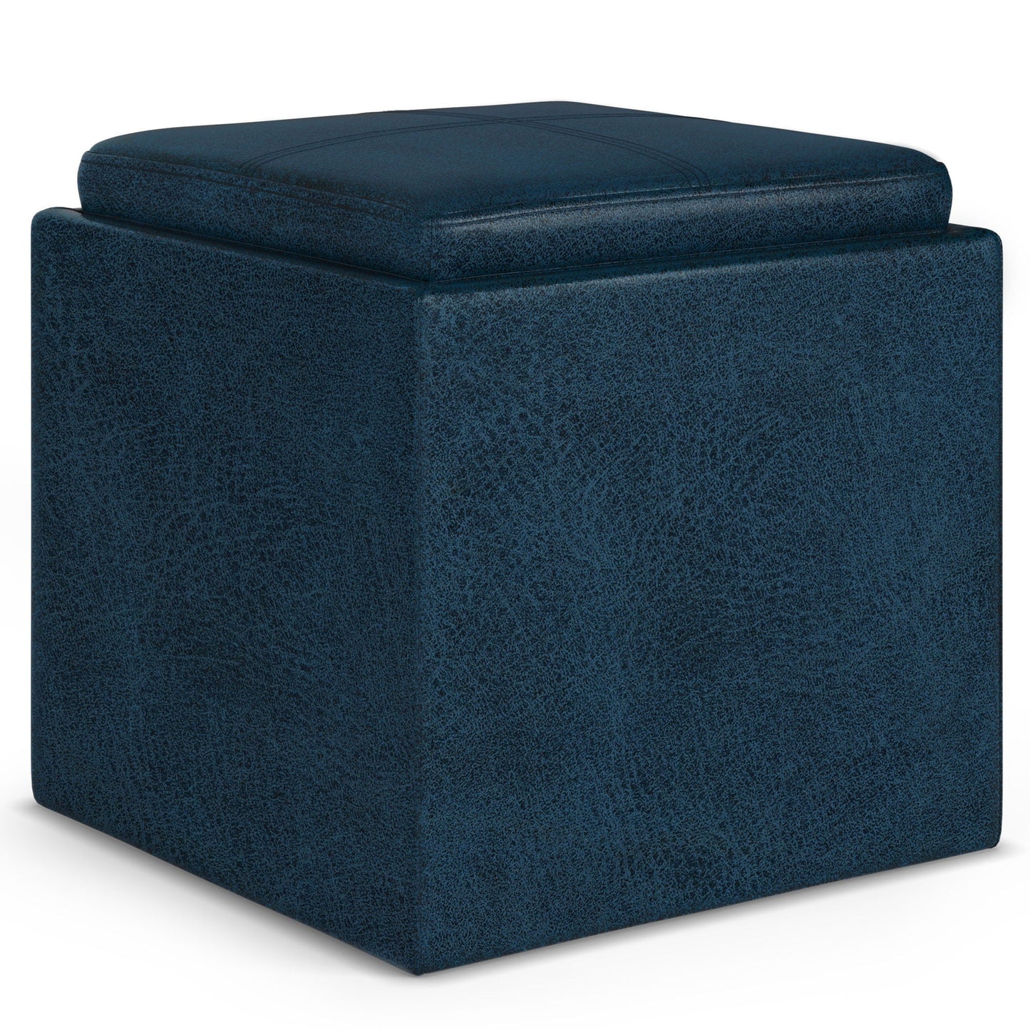 Rockwood Upholstered Cube Ottoman with Tray