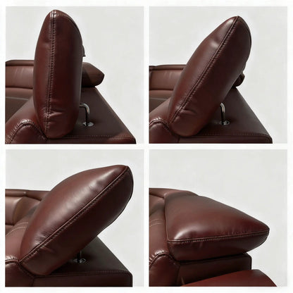 Dark brown leather modular reclining sectional with 2 cup holders by Unique Piece Furniture on Tampa Home & Garden Store