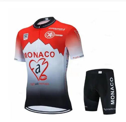 Purple Men Short Sleeve Suspender Cycling Suit
