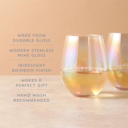 Luster Stemless Wine Glasses and Iridescent Glow