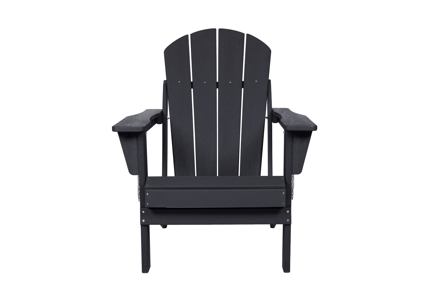 Folding Adirondack Chair with Side Table 3-Piece Set, black wood outdoor furniture on Tampa Home & Garden Store
