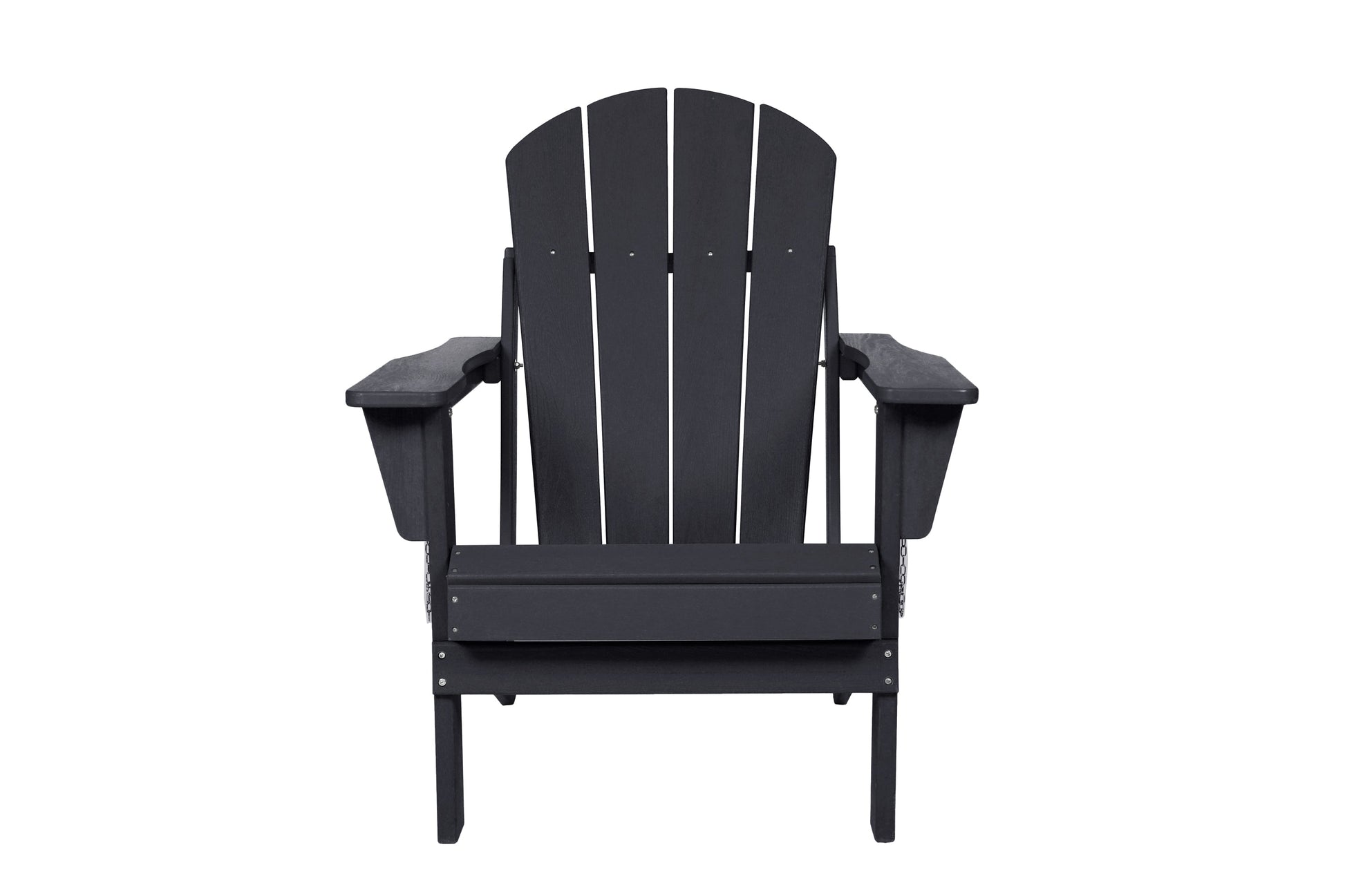 Folding Adirondack Chair with Side Table 3-Piece Set, black wood outdoor furniture on Tampa Home & Garden Store