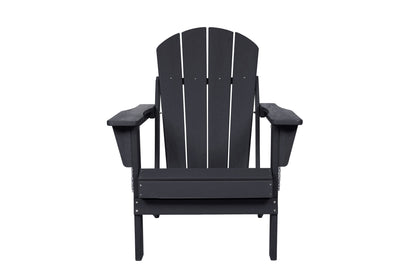 Folding Adirondack Chair with Side Table 3-Piece Set, black wood outdoor furniture on Tampa Home & Garden Store
