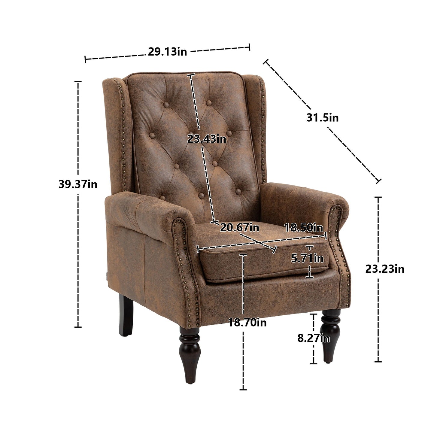 Comfortable and Modern Armchair With Wood Legs