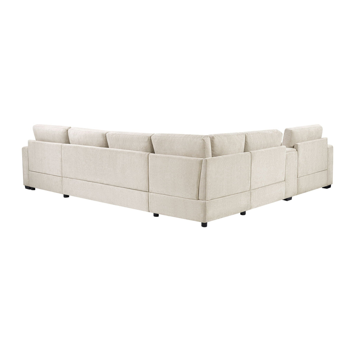 Modular 5-seat U-shaped sectional sofa in beige fabric with chaise by HouseOfZazla on Tampa Home & Garden Store