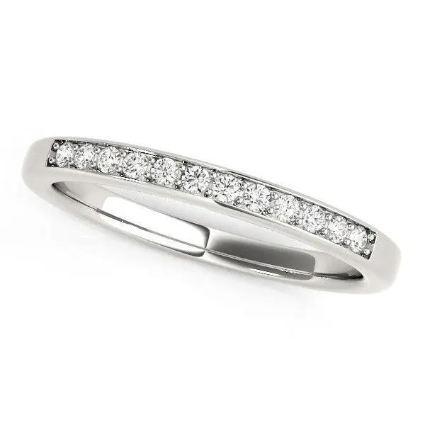 14k white gold diamond wedding band with a row of pavé diamonds by Bids.com on Tampa Home & Garden Store