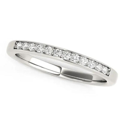 14k white gold diamond wedding band with a row of pavé diamonds by Bids.com on Tampa Home & Garden Store