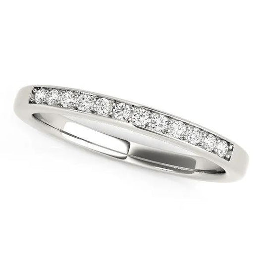 14k white gold diamond wedding band with a row of pavé diamonds by Bids.com on Tampa Home & Garden Store