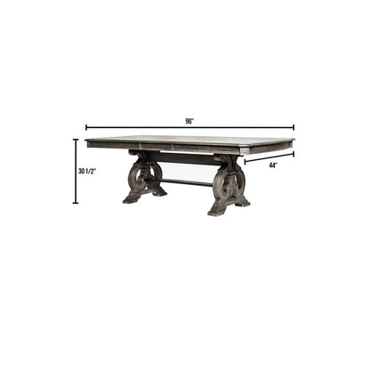 Dining Table with Expandable Leaf and Trestle