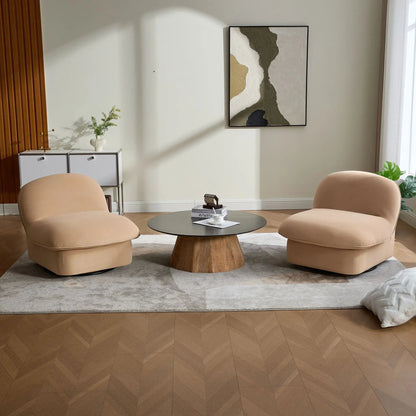 Pumpkin Shaped Swivel Accent Chair Living Room