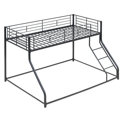Metal Floor Bunk Bed Sloped Ladder Space Saving