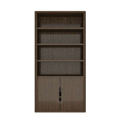 Modern bookcase cabinet with adjustable shelves in dark brown wood finish on Tampa Home & Garden Store