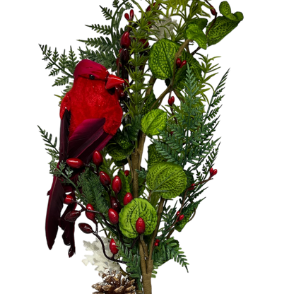 Cardinal Holiday Floral Stem