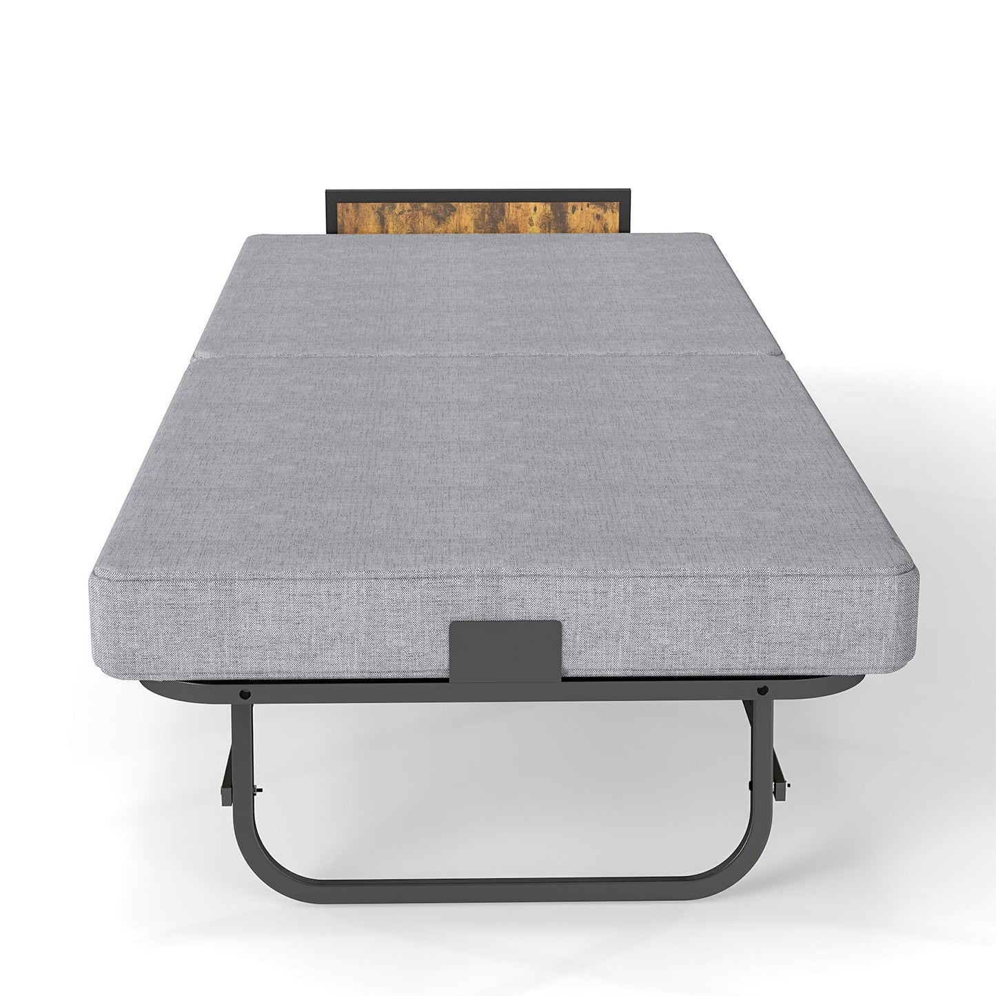78x31in folding bed with headboard and USB charging station in gray fabric by HouseOfZazla on Tampa Home & Garden Store