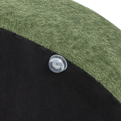Shep 36in curved dog sofa bed moss green fleeced teddy with black base fabric and snap on Tampa Home & Garden Store
