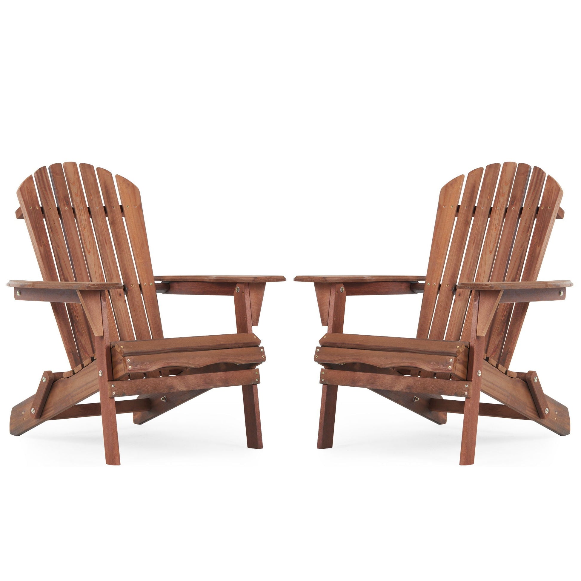Lounge patio chair set of 2 in solid cedar wood, folding Adirondack style for garden on Tampa Home & Garden Store