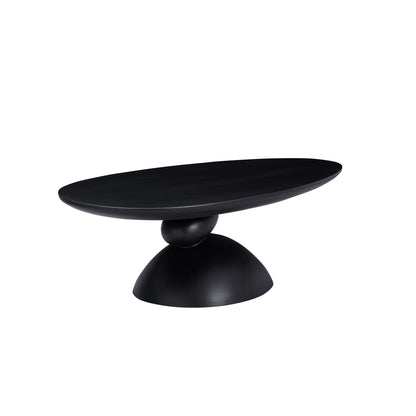 Lucky Stone Shaped End Table by HouseOfZazla with sculptural pedestal base black finish on Tampa Home & Garden Store
