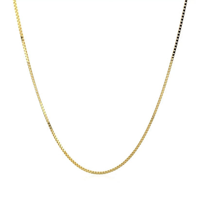 14k yellow gold box chain necklace 0.8mm, polished finish on Tampa Home & Garden Store
