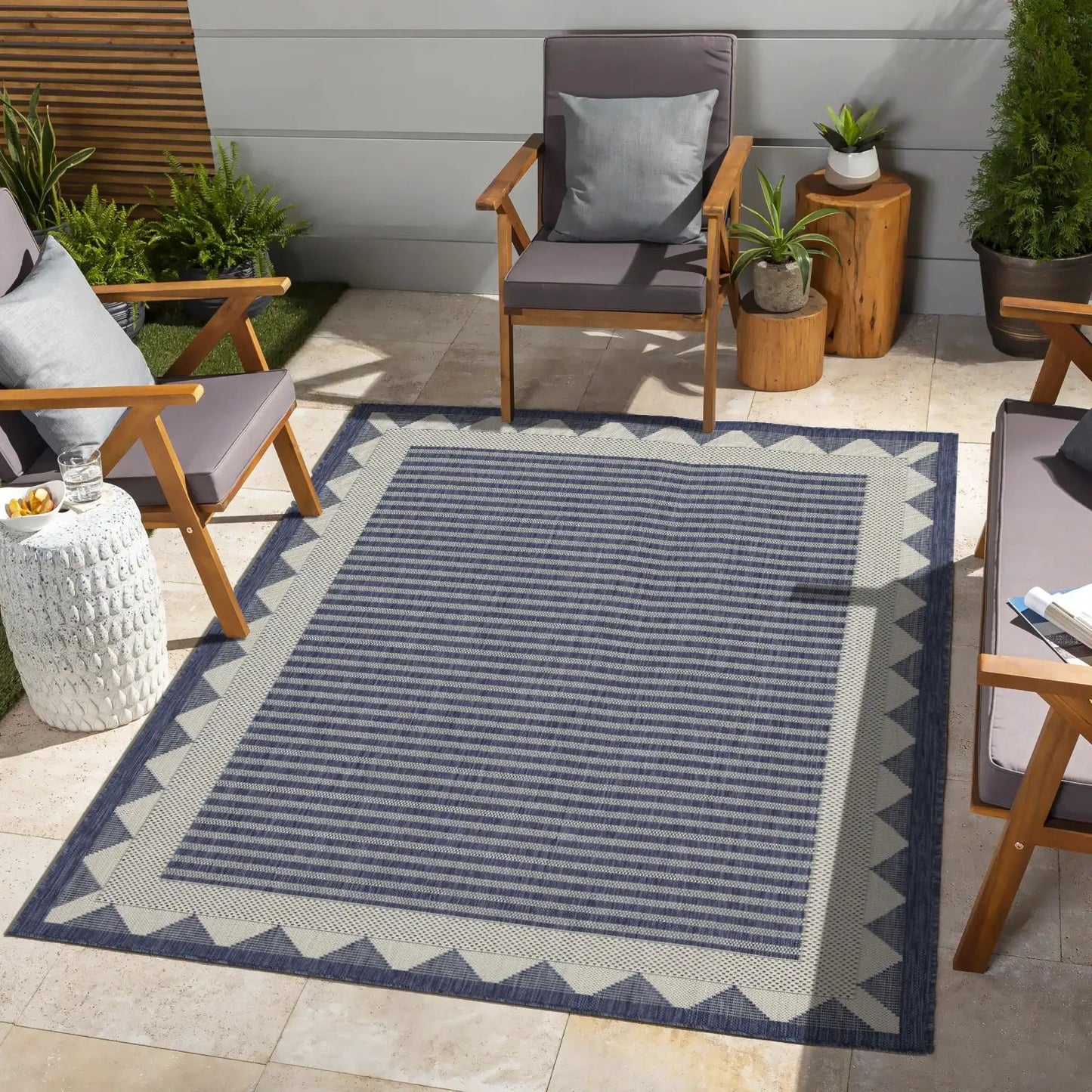 Sunshine runner rug 2 ft 7 in x 7 ft 3 in blue polypropylene Unique Piece Furniture on Tampa Home & Garden Store