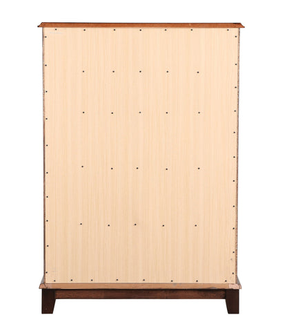 Ashford Chest with Dovetail Drawers back; plywood panels with screws and dark brown legs on Tampa Home & Garden Store