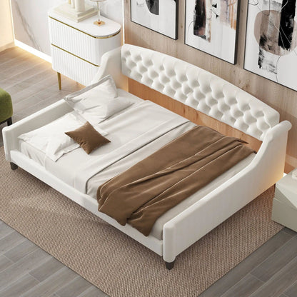 Modern Tufted Button Daybed set, white tufted twin daybeds by Unique Piece Furniture on Tampa Home & Garden Store