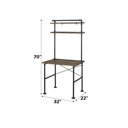 Ensata Rustic Writing Desk Black Oak Finish