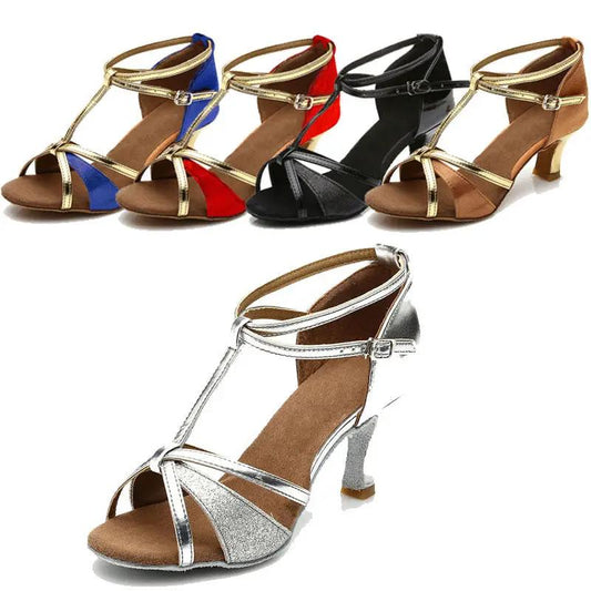 Latin dance shoes ladies soft-soled mid-high heel assorted colors FLIPSTYLEZLLC on Tampa Home & Garden Store