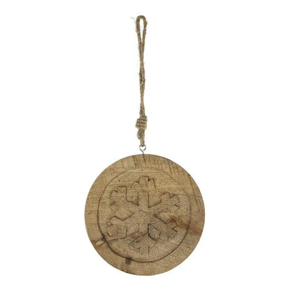 Wooden Snowflake Hanging Ornaments Set of 12