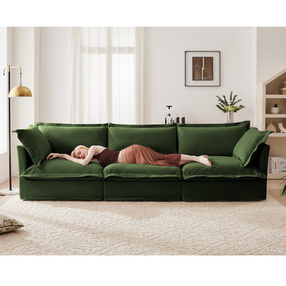 Modern Slipcovered Chenille And Comfortable Sofa