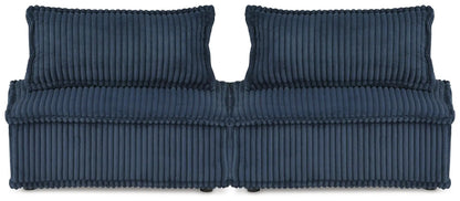 Bales Sectional navy corduroy 2-piece stationary set by Unique Piece Furniture on Tampa Home & Garden Store