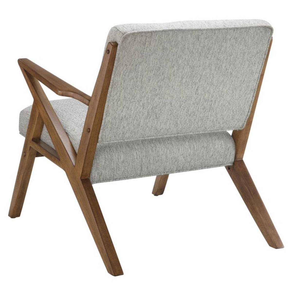 Rocket Lounge Chair with solid wood frame and light gray fabric upholstery, armchair on Tampa Home & Garden Store