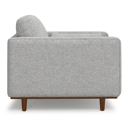 Wide Arm Chair Removable Cushions gray textured fabric HouseOfZazla armchair wooden legs on Tampa Home & Garden Store