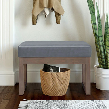 Milltown Upholstered Ottoman Bench With Driftwood