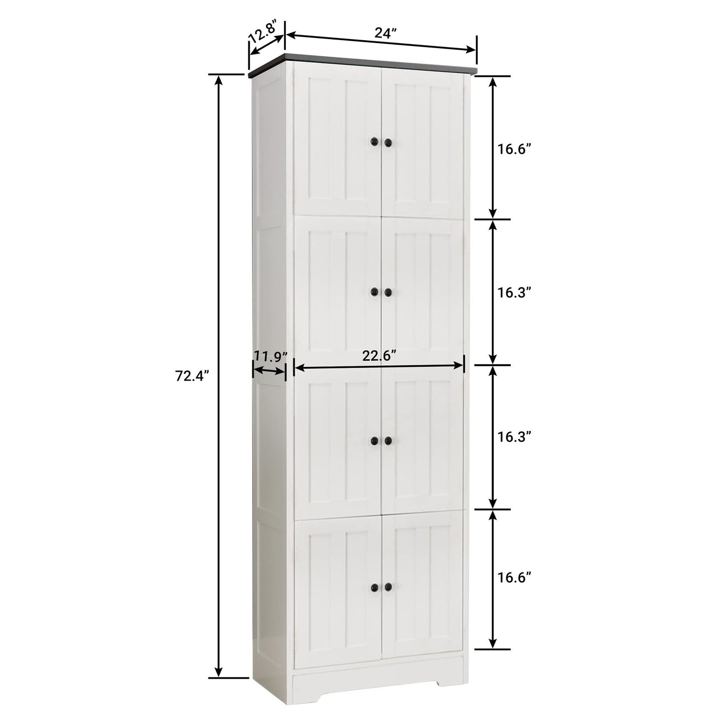 Tall Storage Cabinet With Four Doors And Shelves