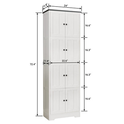 Tall Storage Cabinet With Four Doors And Shelves