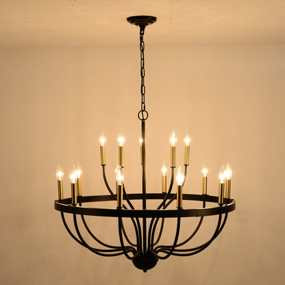 15-Light Iron Candle Chandelier modern farmhouse by HouseOfZazla on Tampa Home & Garden Store