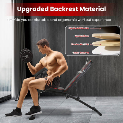 Adjustable weight bench with preacher curl pad and resistance bands, black frame, UpTrend Deals on Tampa Home & Garden Store