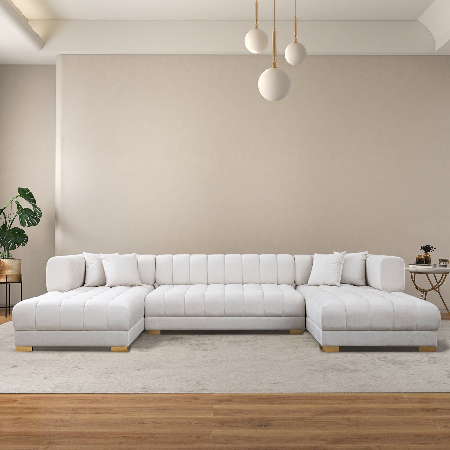 Marlow Cognac U Shape Corner Sofa For Room