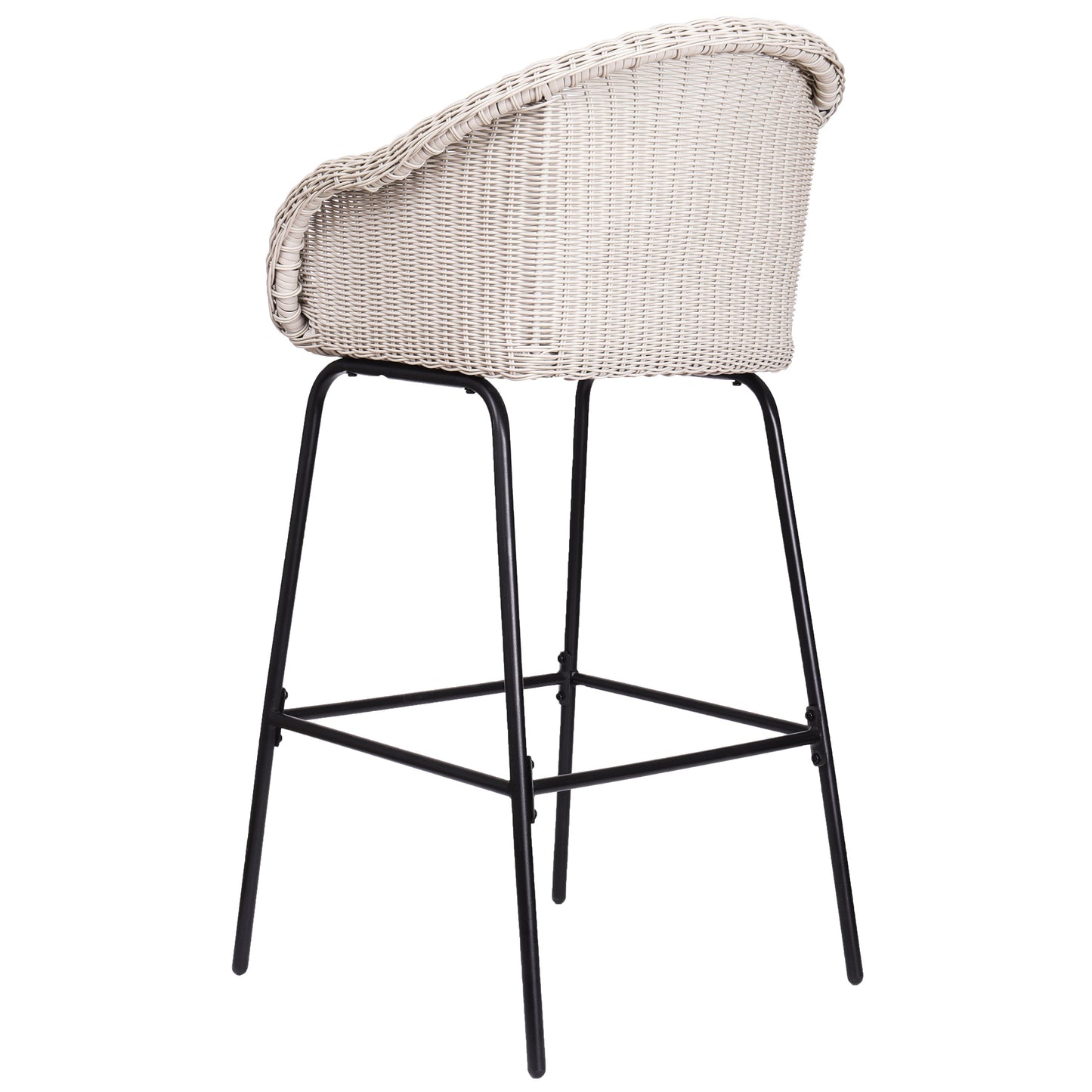 Ladd outdoor metal wicker barstool set of 2 light gray by HouseOfZazla on Tampa Home & Garden Store