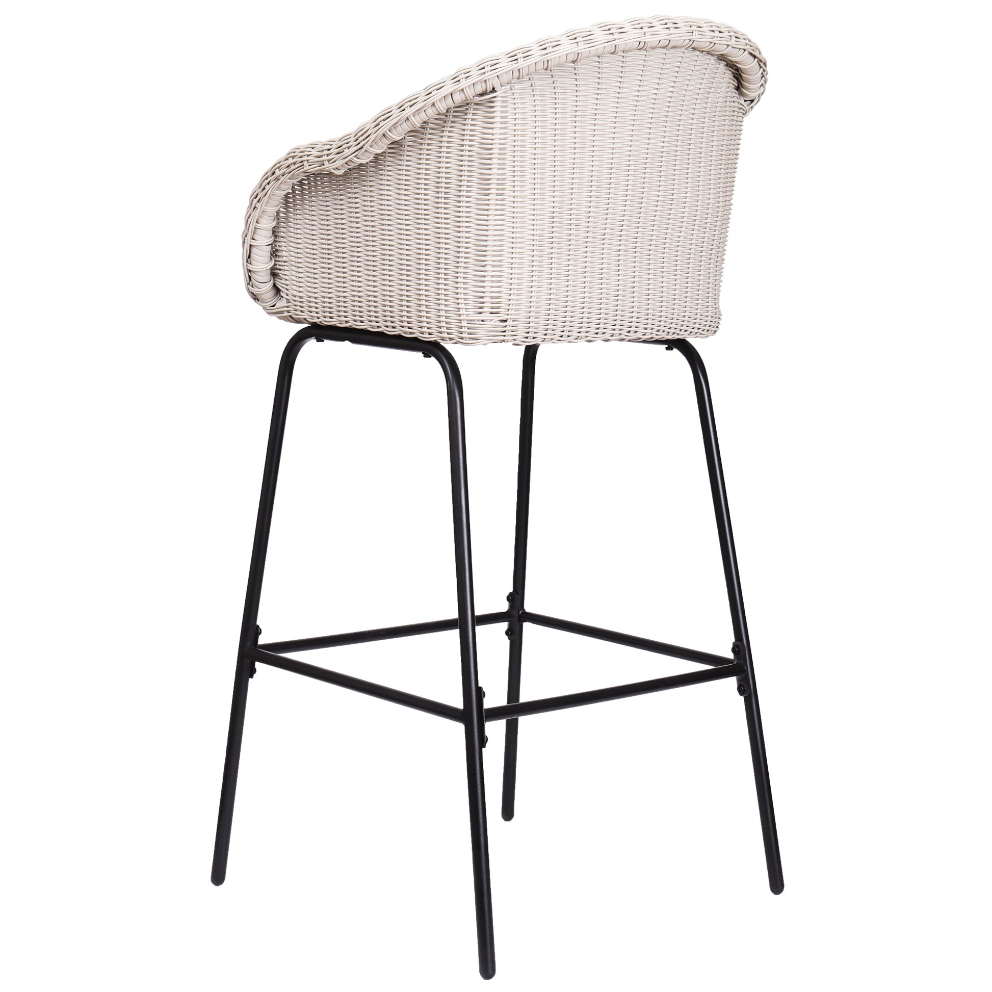 Ladd outdoor metal wicker barstool set of 2 light gray by HouseOfZazla on Tampa Home & Garden Store