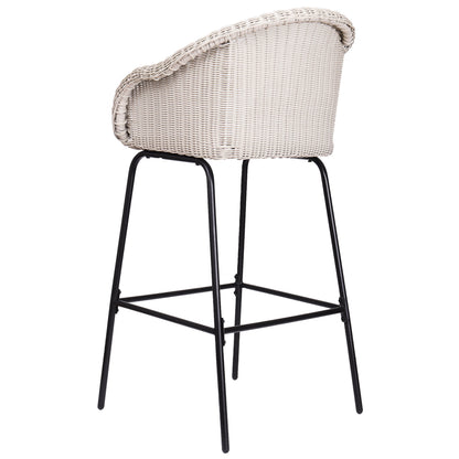 Ladd outdoor metal wicker barstool set of 2 light gray by HouseOfZazla on Tampa Home & Garden Store