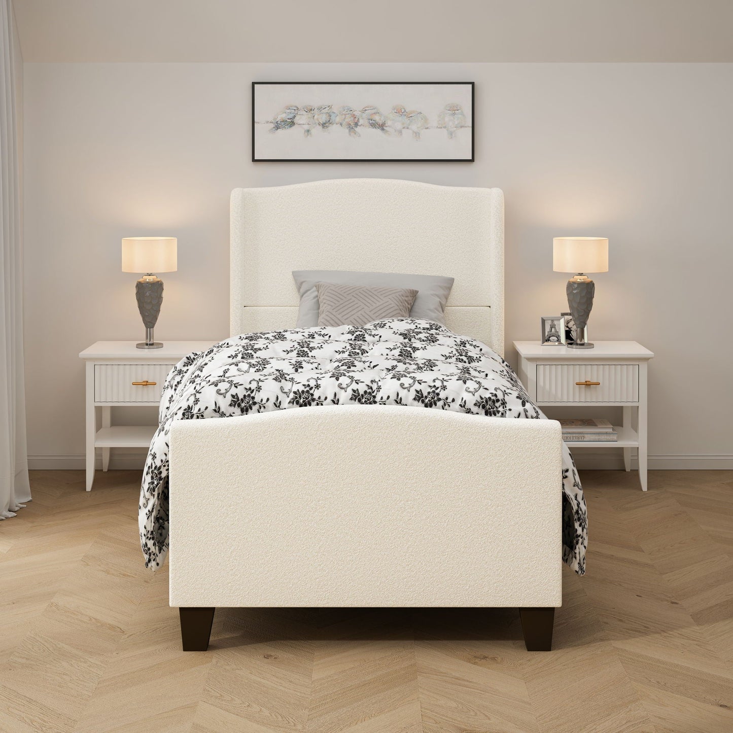 Sturdy Platform Bed Frame and a Padded Headboard