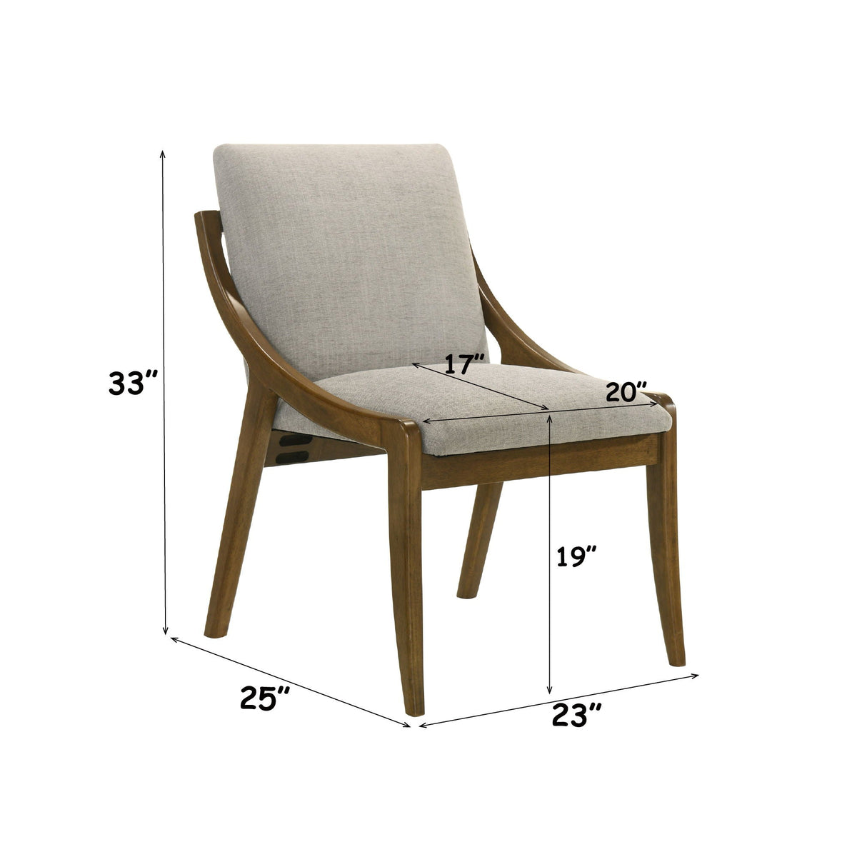 Danzel Side Chair Set with padded gray seat and oak frame by HouseOfZazla on Tampa Home & Garden Store
