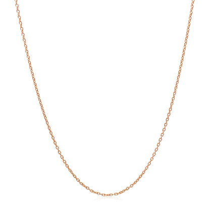 14k rose gold oval cable link chain necklace 0.97mm, delicate and polished on Tampa Home & Garden Store