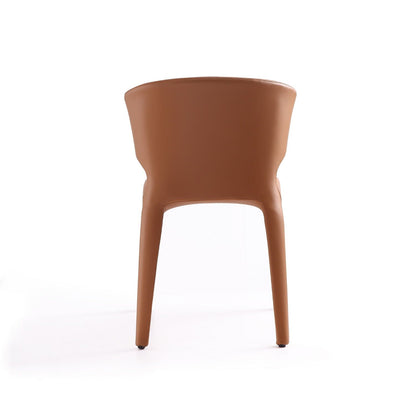 Conrad Dining Chair set of 2 in brown faux leather with slender metal frame on Tampa Home & Garden Store